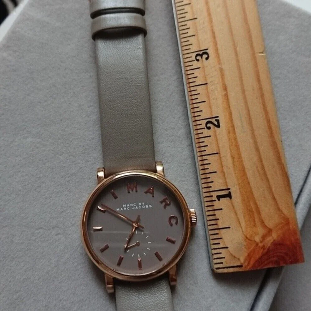 Marc by Marc Jacobs baker rose grey leather watch